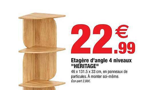 Etagère d'angle 4 niveaux "HERITAGE"