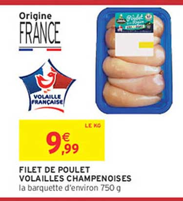 FILET DE POULET VOLAILLES CHAMPENOISES