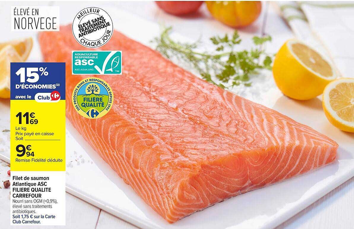 Filet de saumon Atlantique ASC FILIERE QUALITE CARREFOUR