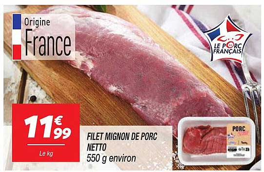 FILET MIGNON DE PORC NETTO 550 g environ