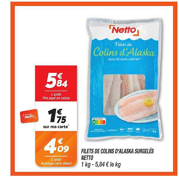 FILETS DE COLINS D'ALASKA SURGELÉS NETTO