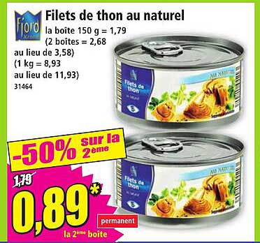 Filets de thon au naturel