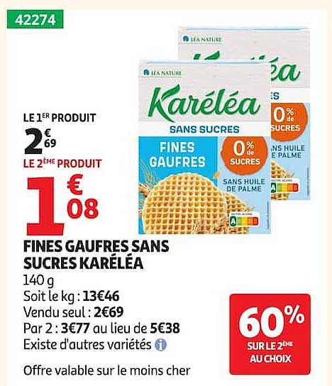 FINES GAUFRES SANS SUCRES KARÉLÉA