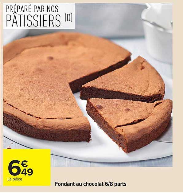 Fondant au chocolat 6/8 parts