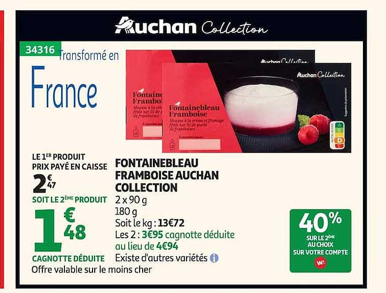 FONTAINEBLEAU FRAMBOISE AUCHAN COLLECTION