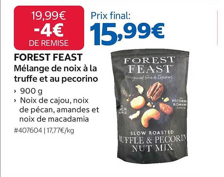 FOREST FEAST Mélange de noix à la truffe et au pecorino