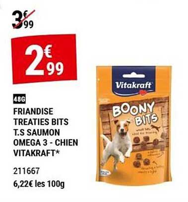 FRIANDISE TREATS BITS T.S SAUMON OMEGA 3 - CHIEN VITAKRAFT*
