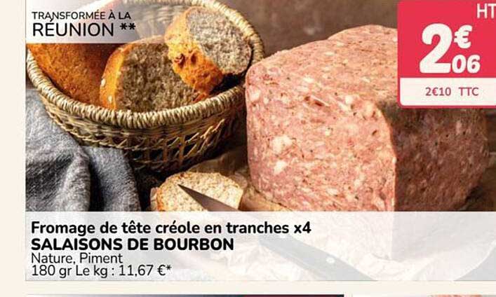 Fromage de tête créole en tranches x4 SALAISONS DE BOURBON