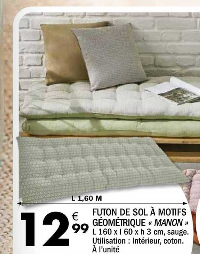FUTON DE SOL À MOTIFS GÉOMÉTRIQUE « MANON »