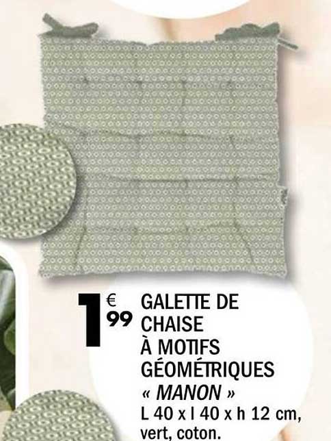 GALETTE DE CHAISE À MOTIFS GÉOMÉTRIQUES « MANON »