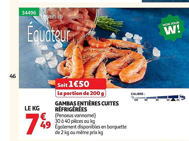 GAMBAS ENTIÈRES CUITES RÉFRIGÉRÉES