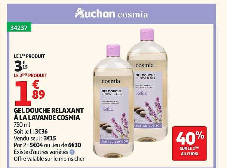 GEL DOUCHE RELAXANT À LA LAVANDE COSMIA