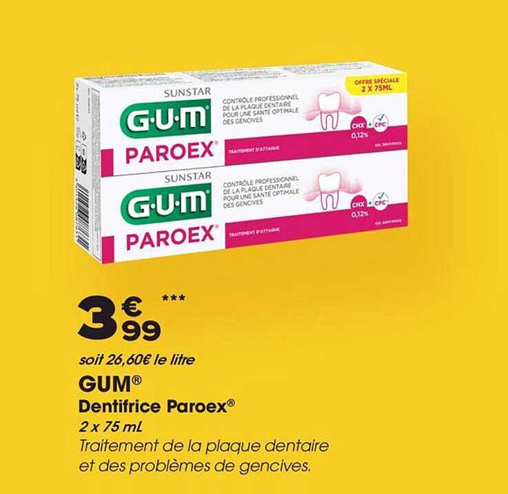 GUM Dentifrice Paroex® 2 x 75 mL