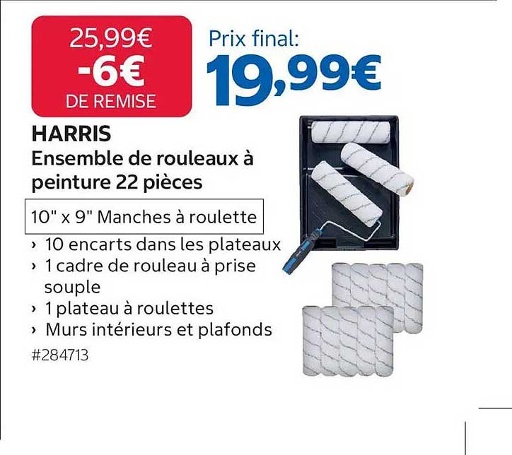 HARRIS Ensemble de rouleaux à peinture 22 pièces