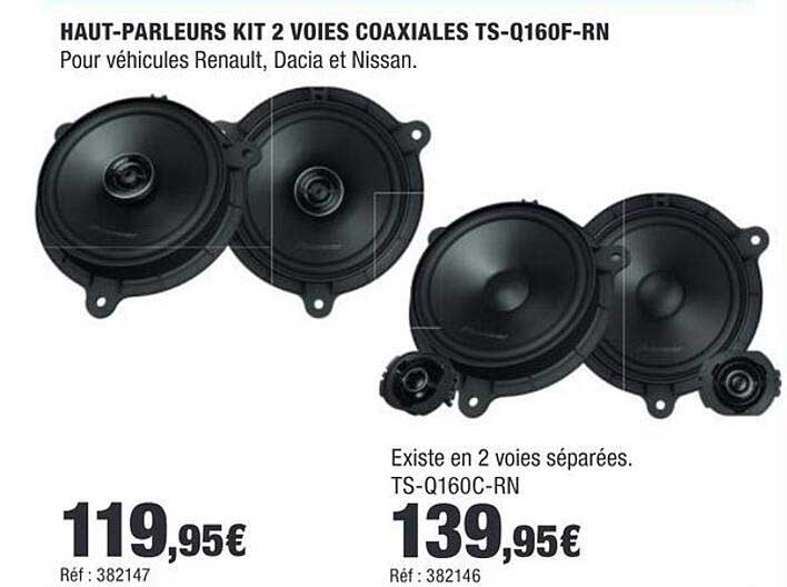 HAUT-PARLEURS KIT 2 VOIES COAXIALES TS-Q160F-RN