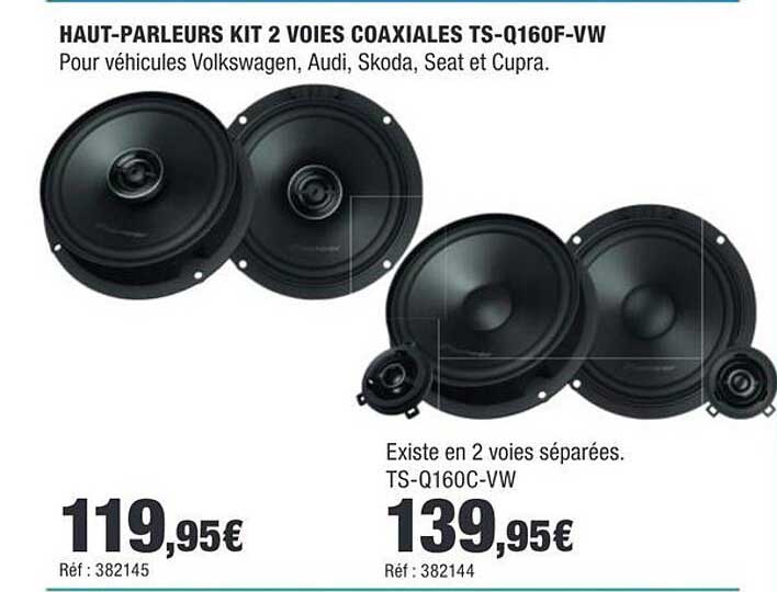 HAUT-PARLEURS KIT 2 VOIES COAXIALES TS-Q160F-VW