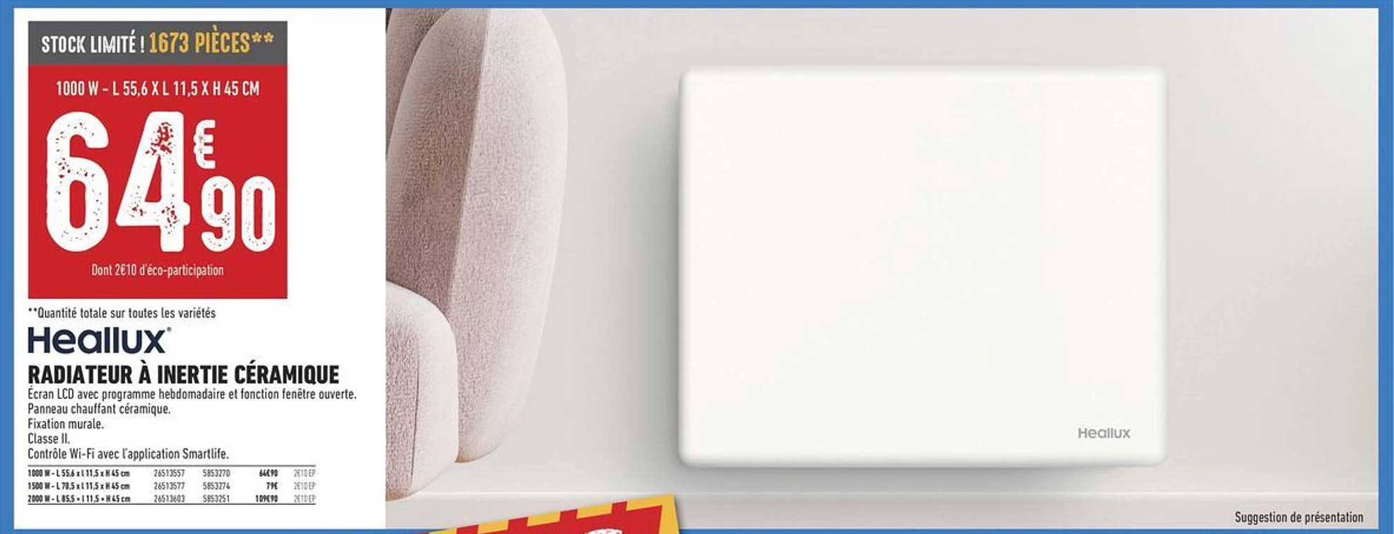 Heallux RADIATEUR À INERTIE CÉRAMIQUE
