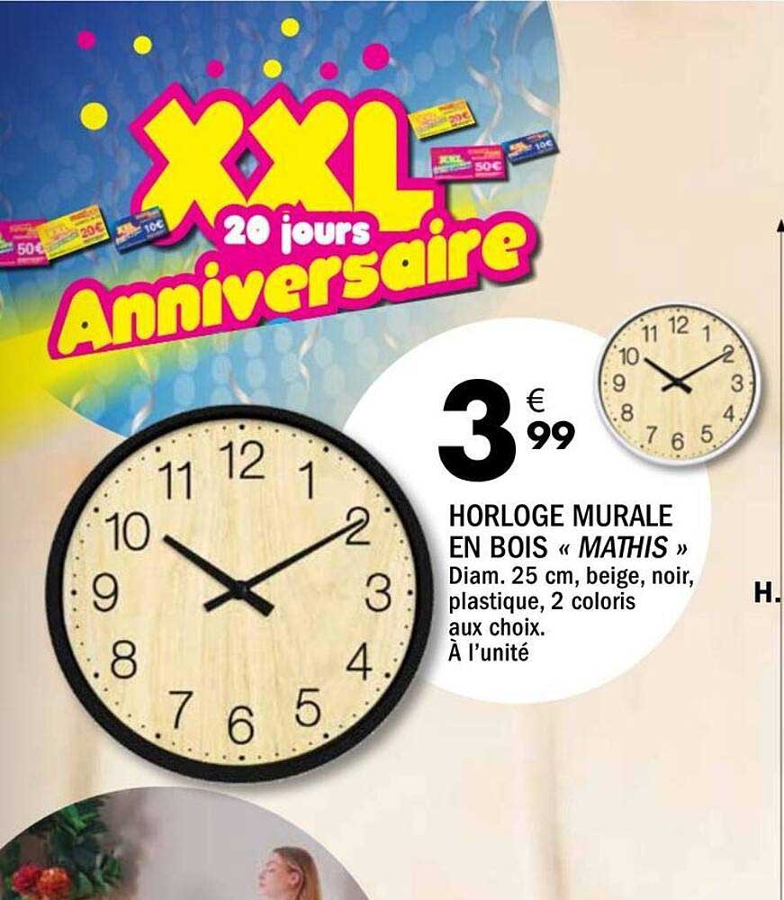 HORLOGE MURALE EN BOIS « MATHIS »