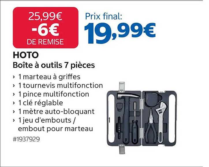 HOTO Boîte à outils 7 pièces