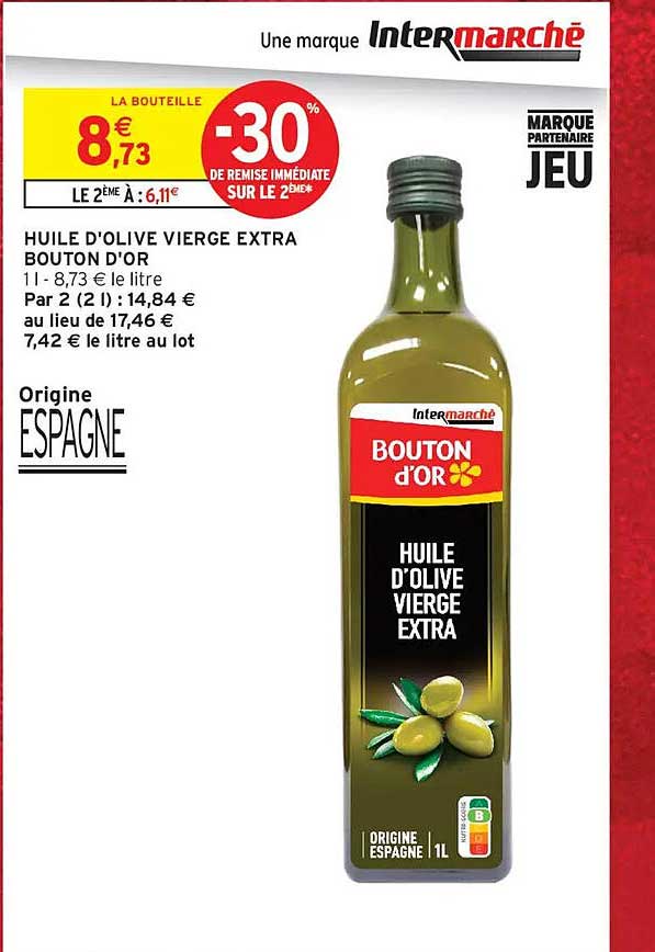 HUILE D'OLIVE VIERGE EXTRA BOUTON D'OR