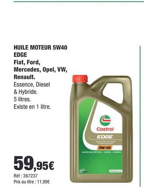 HUILE MOTEUR 5W40 EDGE