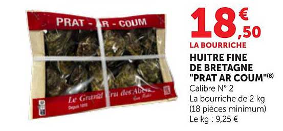 HUITRE FINE DE BRETAGNE "PRAT AR COUM"