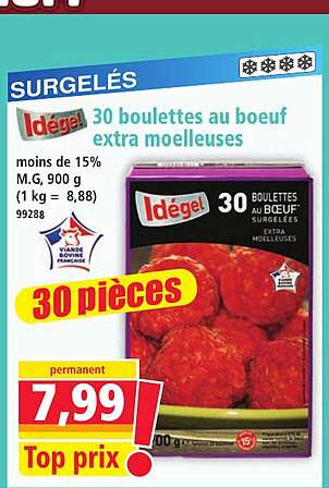 Idégel 30 boulettes au boeuf extra moelleuses