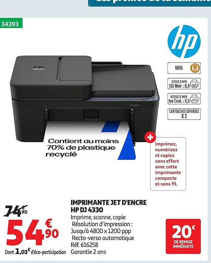 IMPRIMANTE JET D'ENCRE HP DJ 4330