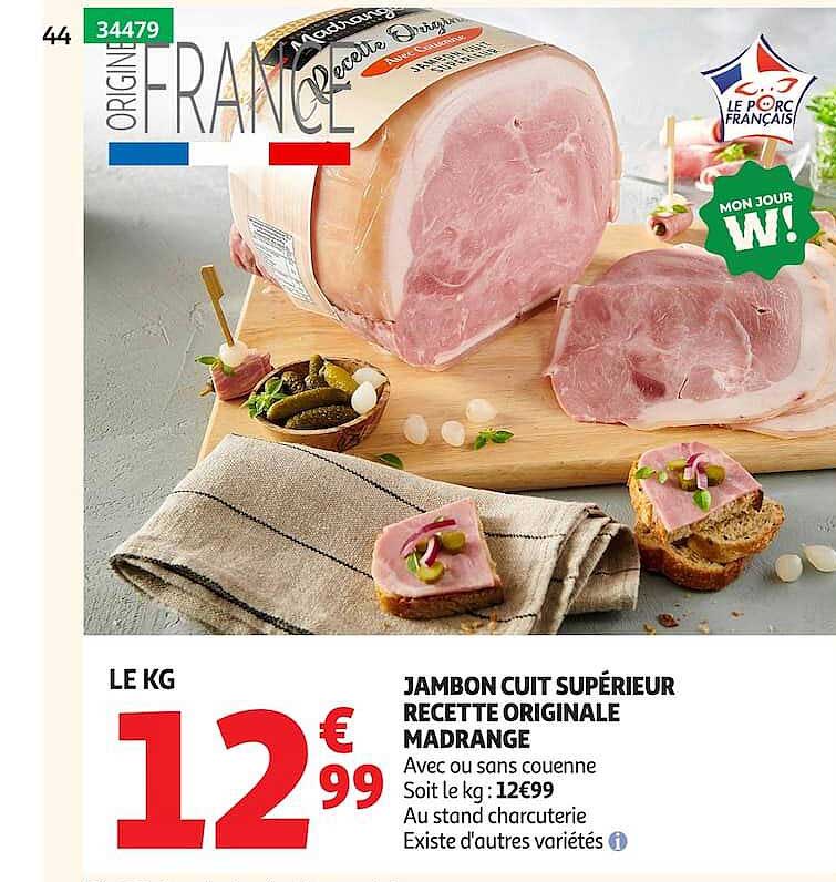 JAMBON CUIT SUPÉRIEUR RECETTE ORIGINALE MADRANGE