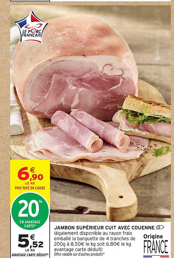 JAMBON SUPÉRIEUR CUIT AVEC COUENNE