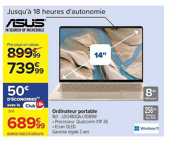 Jusqu'à 18 heures d'autonomie