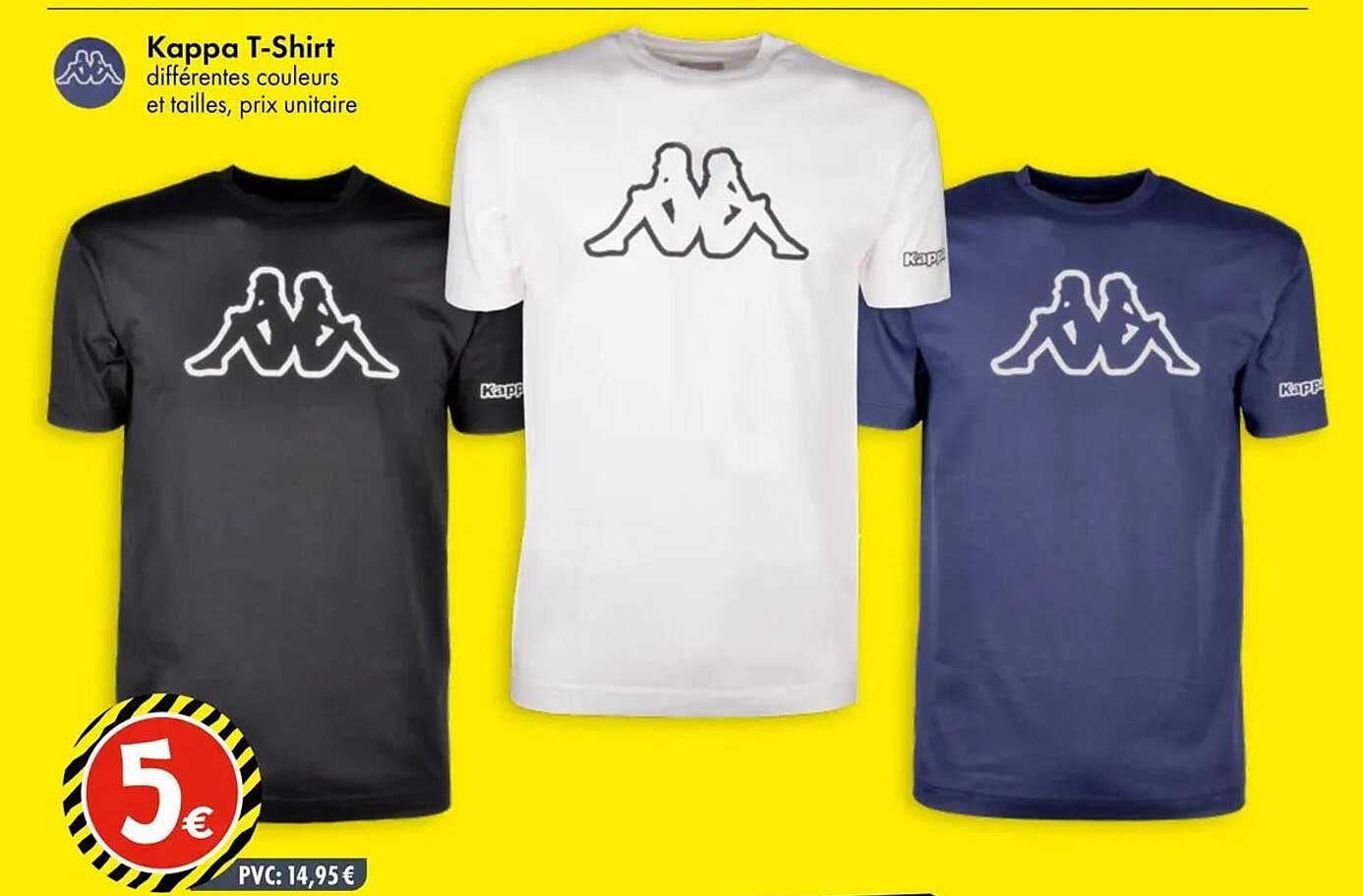 Kappa T-Shirt différentes couleurs et tailles, prix unitaire