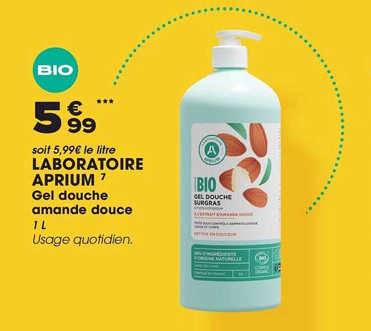 LABORATOIRE APRIUM Gel douche amande douce 1 L