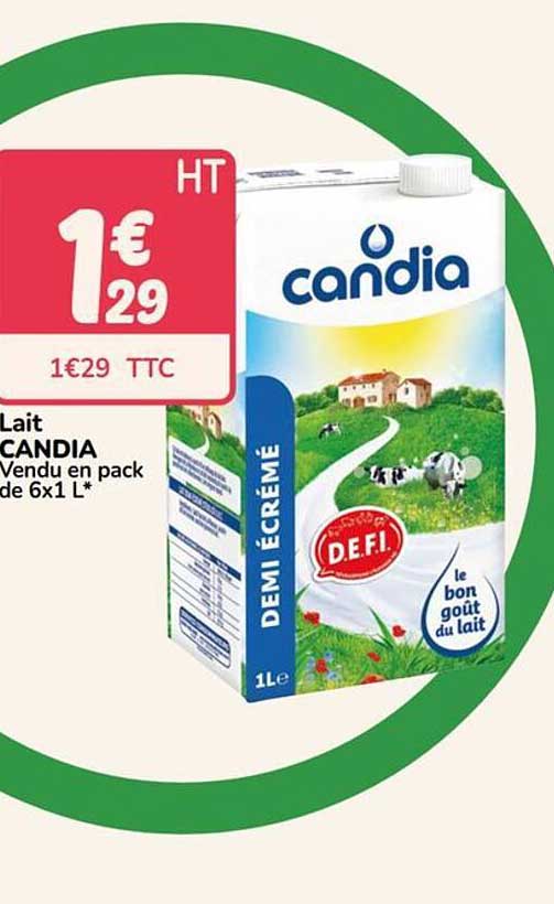 Lait CANDIA Vendu en pack de 6x1 L*