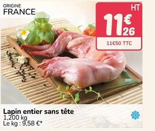 Lapin entier sans tête