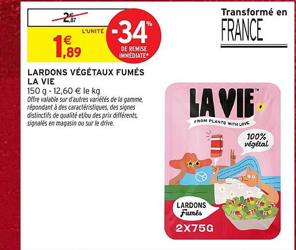 LARDONS VÉGÉTAUX FUMÉS LA VIE