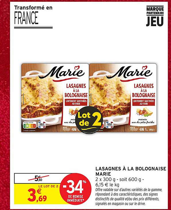 LASAGNES À LA BOLOGNAISE MARIE
