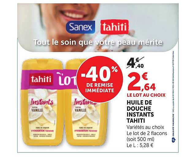 LE LOT AU CHOIX HUILE DE DOUCHE INSTANTS TAHITI