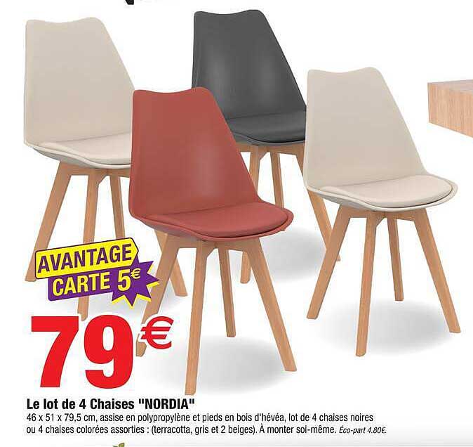 Le lot de 4 Chaises "NORDIA"