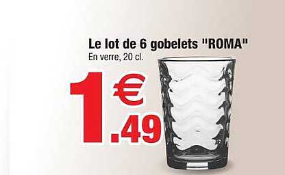 Le lot de 6 gobelets "ROMA"