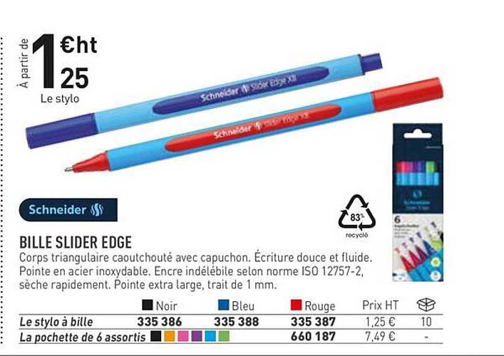 Le stylo à bille BILLE SLIDER EDGE
