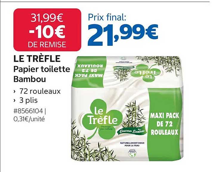 LE TRÈFLE Papier toilette Bambou
