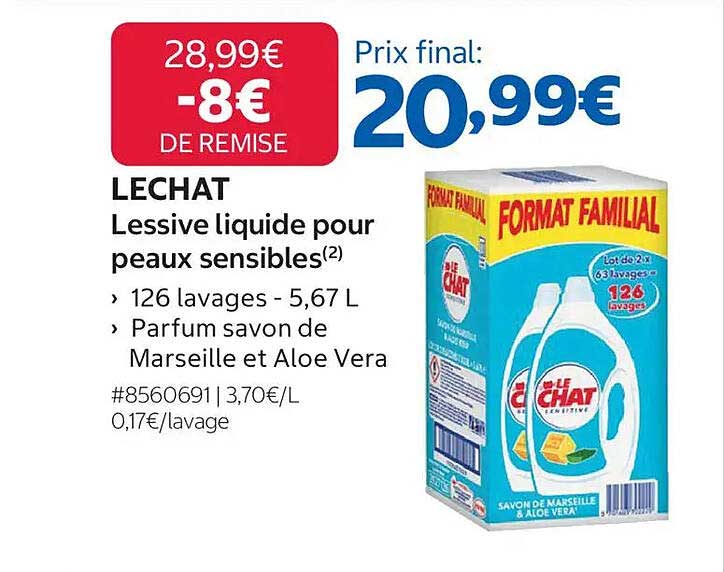 LECHAT Lessive liquide pour peaux sensibles