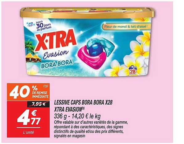LESSIVE CAPS BORA BORA X28 XTRA EVASION