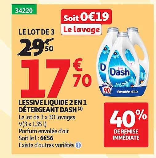 LESSIVE LIQUIDE 2 EN 1 DÉTERGEANT DASH