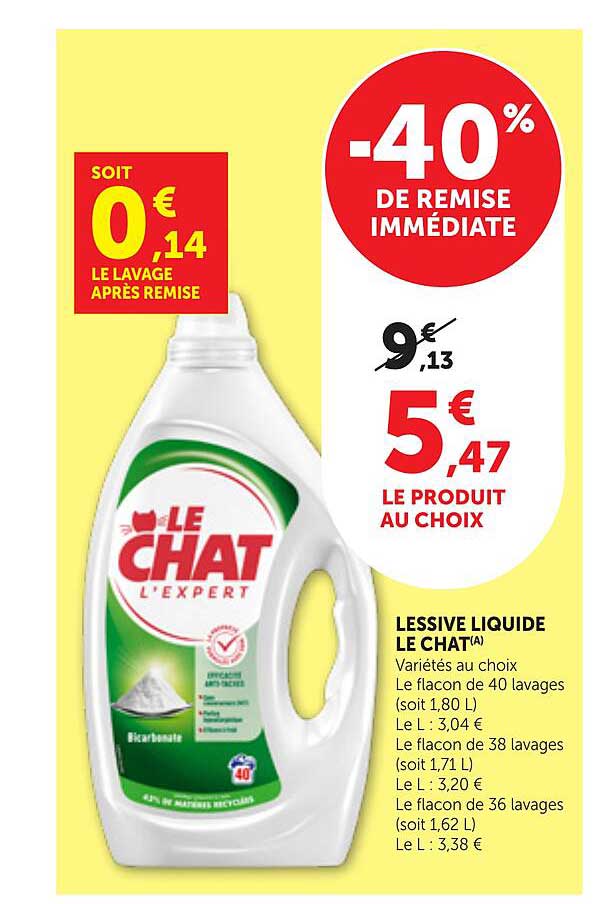 LESSIVE LIQUIDE LE CHAT(A)