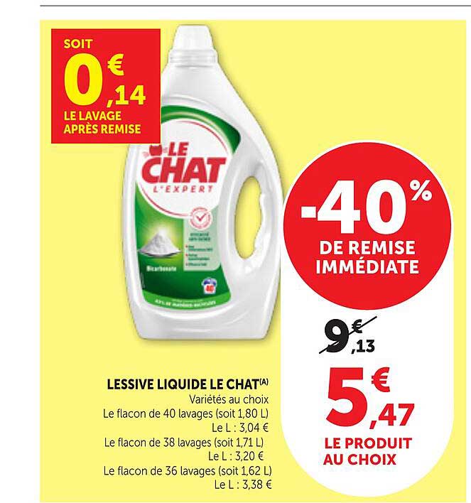 LESSIVE LIQUIDE LE CHAT(A) Variétés au choix