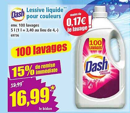 Lessive liquide pour couleurs
