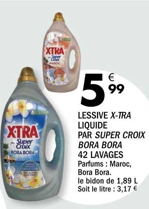 LESSIVE X-TRA LIQUIDE PAR SUPER CROIX BORA BORA 42 LAVAGES