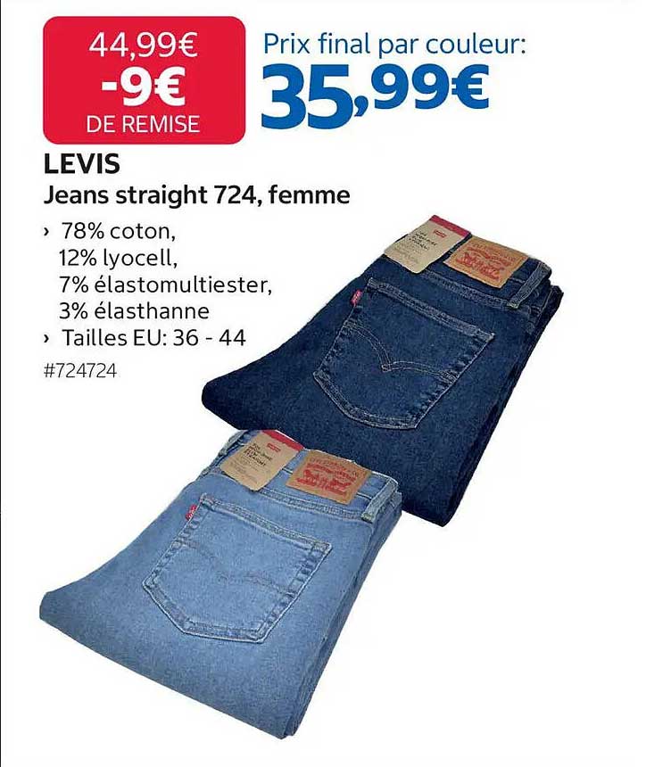 LEVIS Jeans straight 724, femme